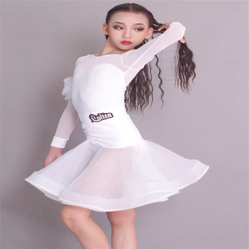 Autumn and winter children's female training clothes Latin dance suit Latin dance performance clothes Training performance