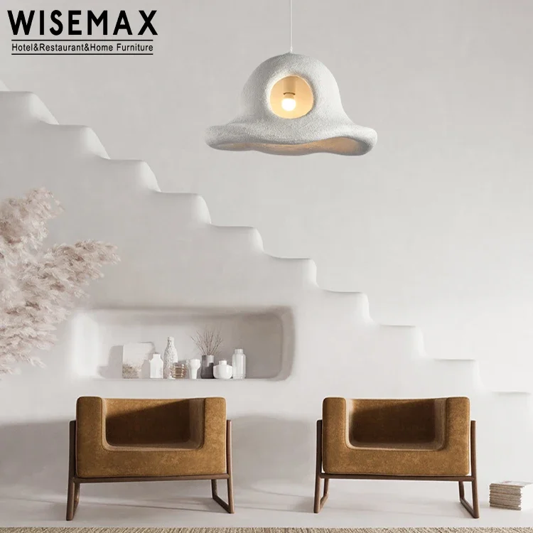 WISEMAX FURNITURE Nordic Home Decor White Artist Hat Shape Pendant Lamp Durable Corridor Bedroom Hotel Chandelier