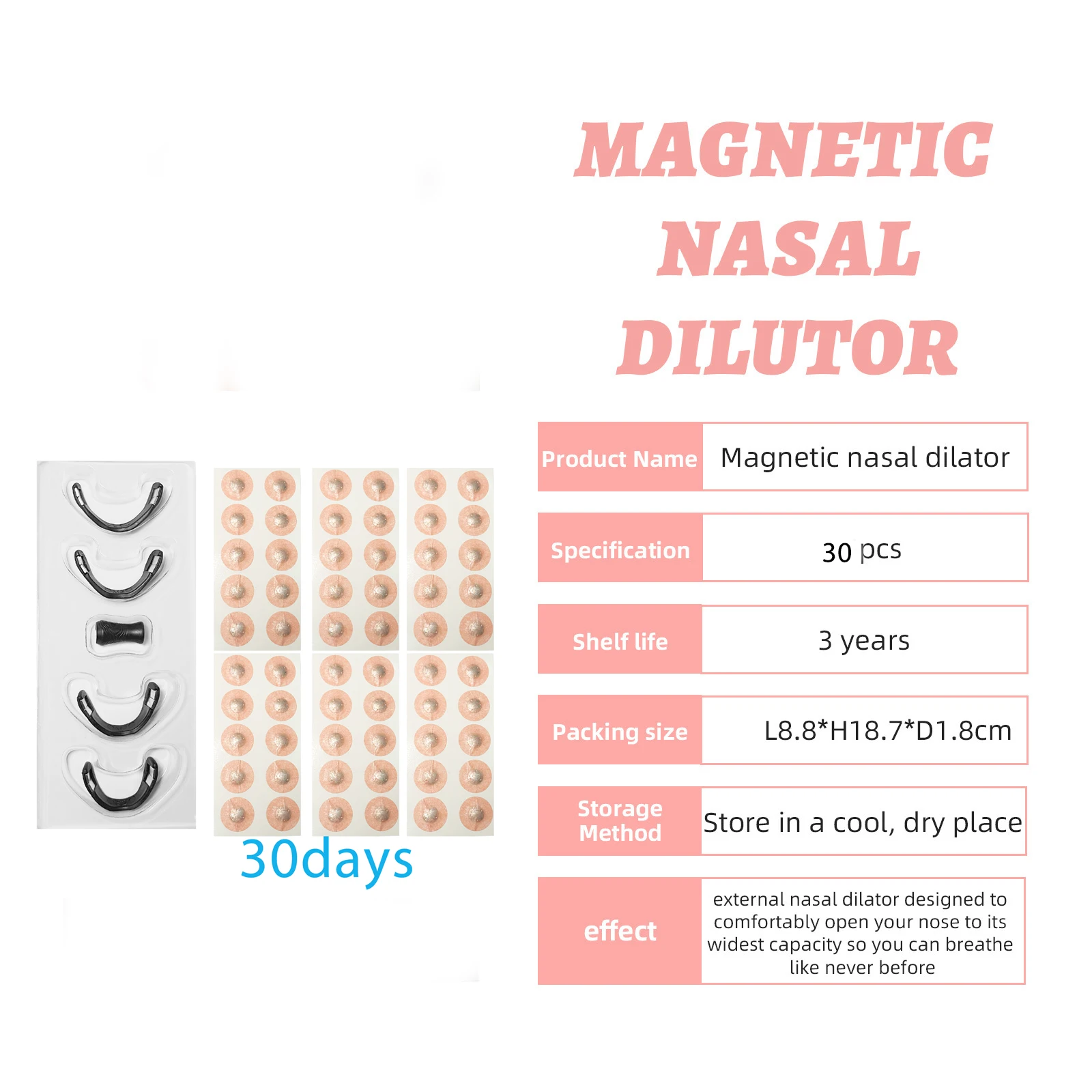 Nasal Breathing Dilators Starter Kits Magnetic Nose Strips Increase Sports Air Intake Improve Sleeping Reduce Snoring 5