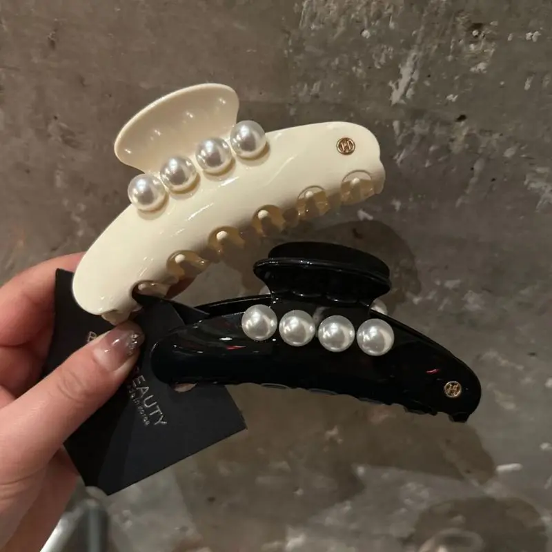 1 STÜCK Neue koreanische klassische Perle große Haarspange mit mehreren Haarlähnen, Pferdeschwanz-Clip-Haar-Accessoire