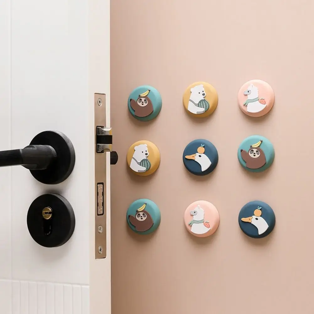 Door Stopper Silicone Door Stopper Door Stopper Bumpers Silicone Rubber Bumpers Cartoon Self-adhesive Door Stopper Anti-collision Silicone Door Handle Bumper Anti-Shock Protection Porte Pad Wall Protector Pad