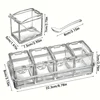 Four Compartment Transparent Seasoning Box with Spoon Lid and Storage Base, Salt, Sugar, MSG Four in One Storage Container 6