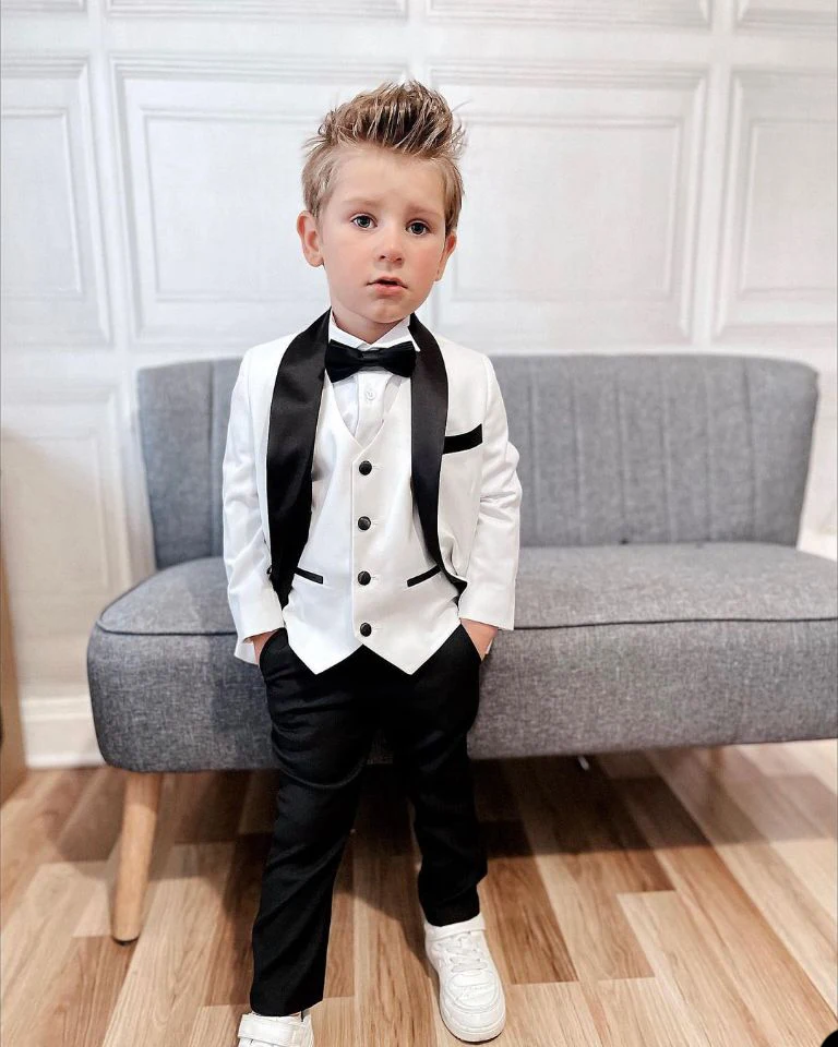 Wedding Events The Boy Gentleman Suit Long Sleeves Buttons Suits High Quality Tie Sale Custom Made Formal Boy's Wear