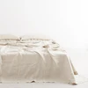 1 Flat Sheet and 2 Pillowcases,Pure Linen Sheet Set,Eco-Friendly, Single Double Queen King Size Flatsheet Set,White Home Bedding 5