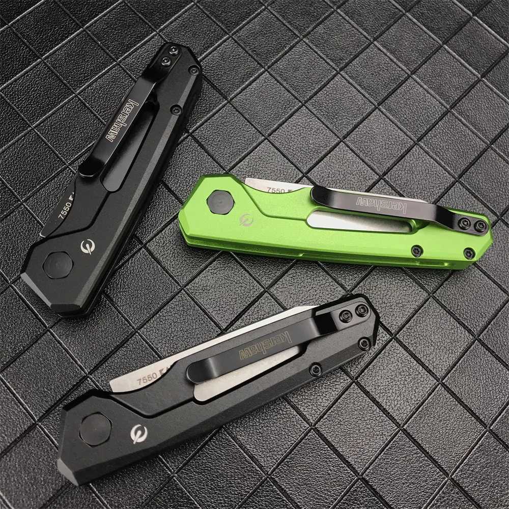 Lâmina de Alumínio Punho ao ar Kershaw Lançamento Faca Dobrável Blackwashed 8cr13mov Tanto Preto Livre Edc Bolso Facas Ferramenta 7550 11 Computers & Electronics