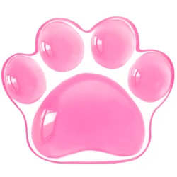 Ergonomic Silicone Cat Paw Mouse Wrist Rest Cushion - Soft Pain Relief Support - 120x102x20mm (Pink)