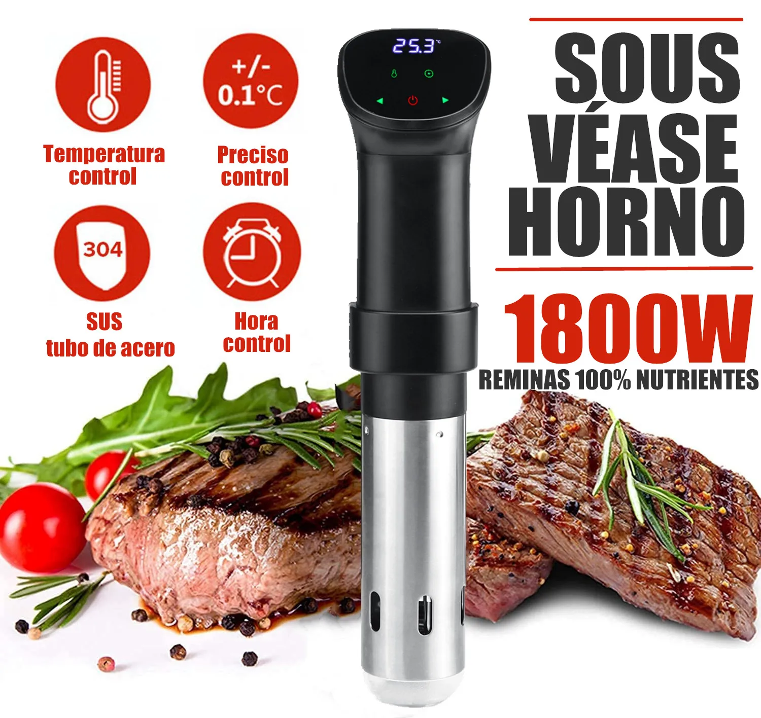 Sous Vide Cooker Machine IPX7 Waterproof Thermal Immersion Circulator Vacuum Slow Cooker LCD Digital Accurate Control
