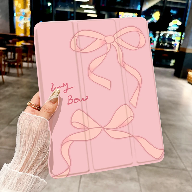 Charming Pink Bow Tablet Case with Anti-Drop Protection