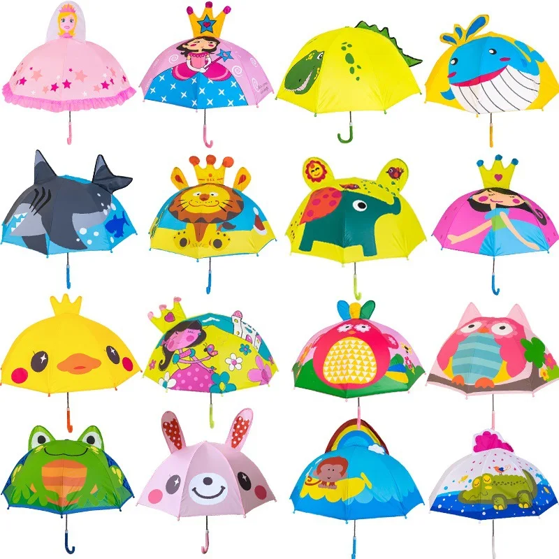Children's Umbrella kids umbrella Cartoon Cute Princess Umbrella 3D Stereoscopic Boys and Girls Baby Design