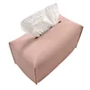 Tissue Box Cover Refined PU Leather Foldable Tissue Box Holder - Decorative Holder/Organizer for Bathroom Vanity Countertop 5