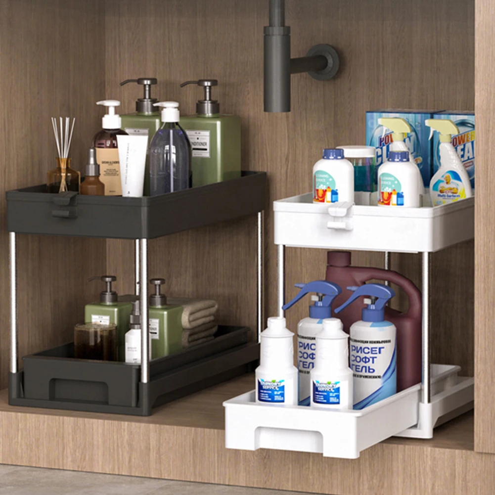 Dropship 2-Tier Under Sink Shelf Organizer Space Saving Under