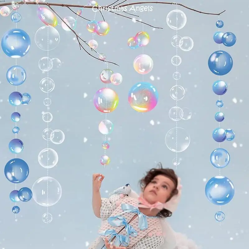 Bubble Party Decorations Bubbles Circle Ghirlande Sirenetta Decorazioni Per Feste Hangable Puple Blue Background Decor Per La Festa