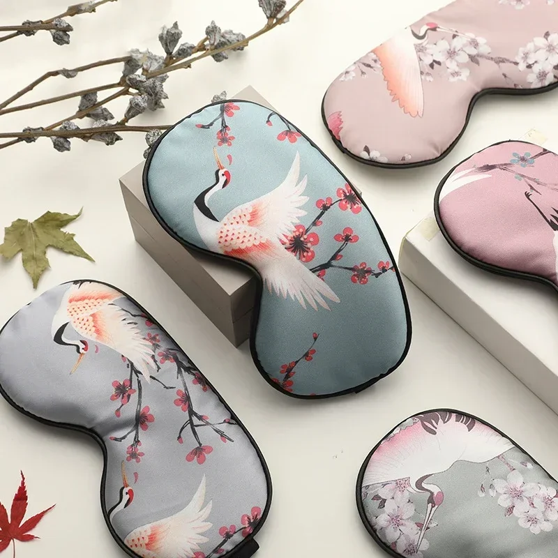 Silk Sleeping Eye Mask Cover for Women Men Breathable Eye Mask for Travel Home Nap Light Blocking Wrinkle Reduction Comfortable