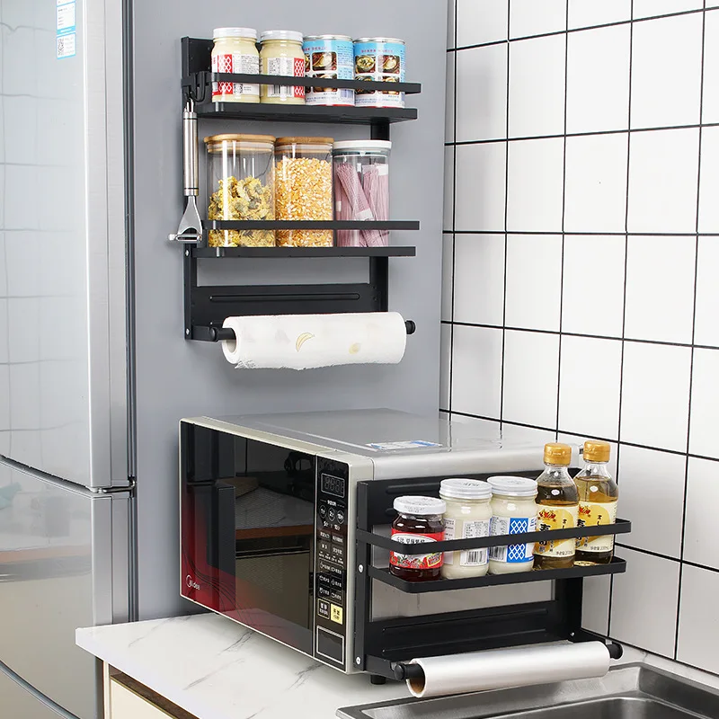 

Magnetic Shelf for Refrigerator, Folding No-Punch, Wall Mounted Shelf, Kitchen Home Storage