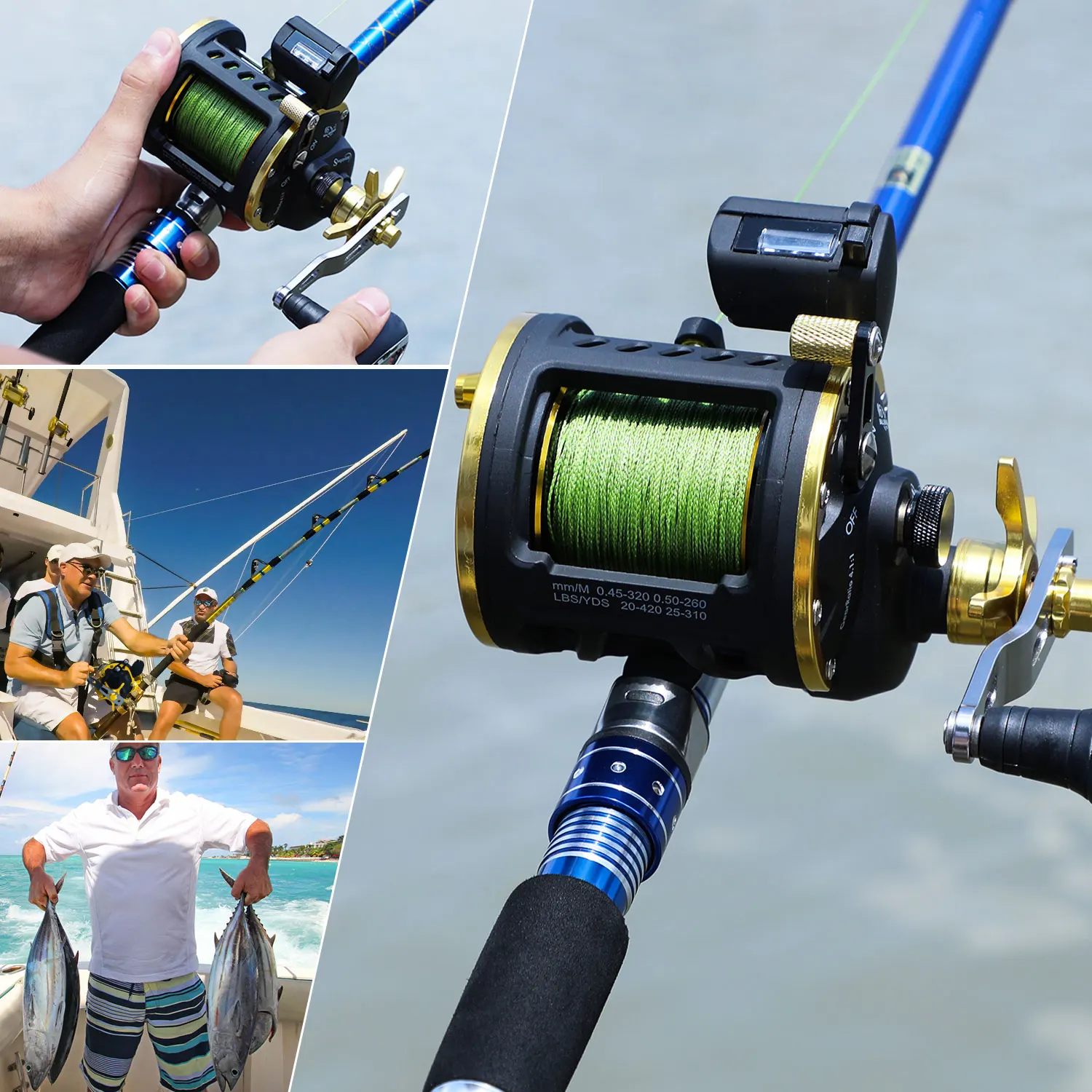 Fishdrops Reel Fishing Trolling Reel With Line Counter Big Game