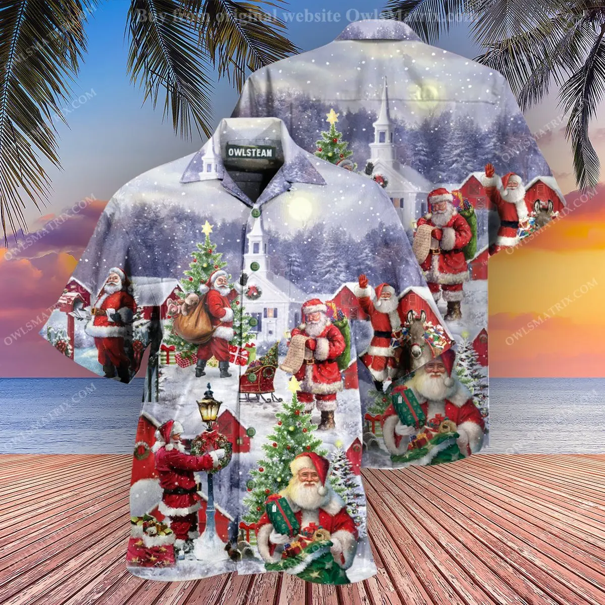 Rebotar temblor Circular Camisetas temáticas navideñas informales con ilustración de Santa, Tops de  playa de verano, camisas de manga corta hawaianas, gran oferta - AliExpress