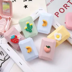 2021 Cartoon Portable Contact Lenses Box Contact Lens Case Holder Container Mirror for Eyes Travel Kit Holder Travel Accessories