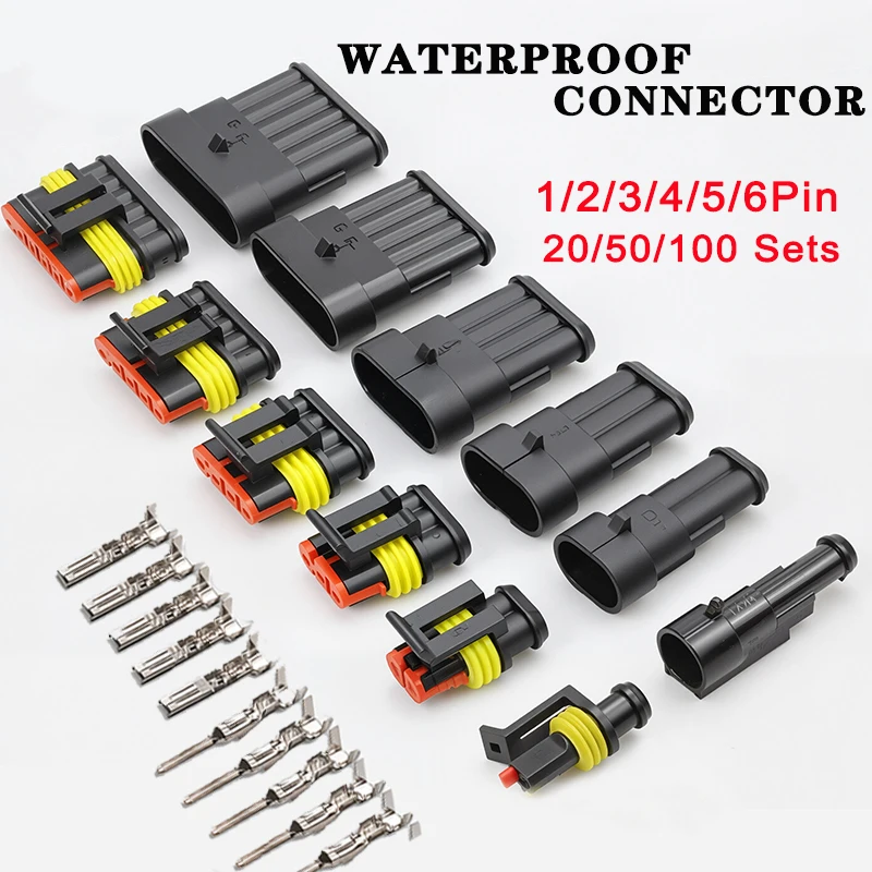 20/50/100 Sets AMP/TE 1.5 Series 1P/2P/3P/4P/5P/6P Car Connector DJ7041-1.5-11/21 282080-1 Docking Terminal Waterproof Connector