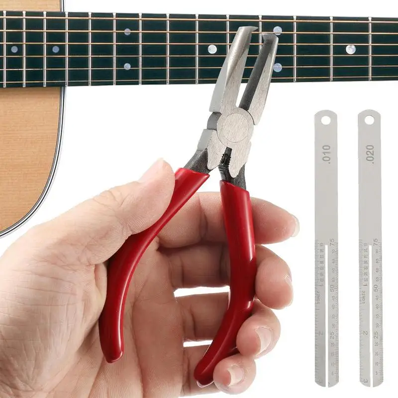 Bass Guitar String Cutter Guitar Bridge Pin Puller Fret Flat Nose Pinza Strumento Di Rimodellamento Tronchesi Per Chitarre Acustiche