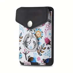 Magnetic Faux Leather Multi - Card Wallet with Secure Grip and Stand Feature (Black)