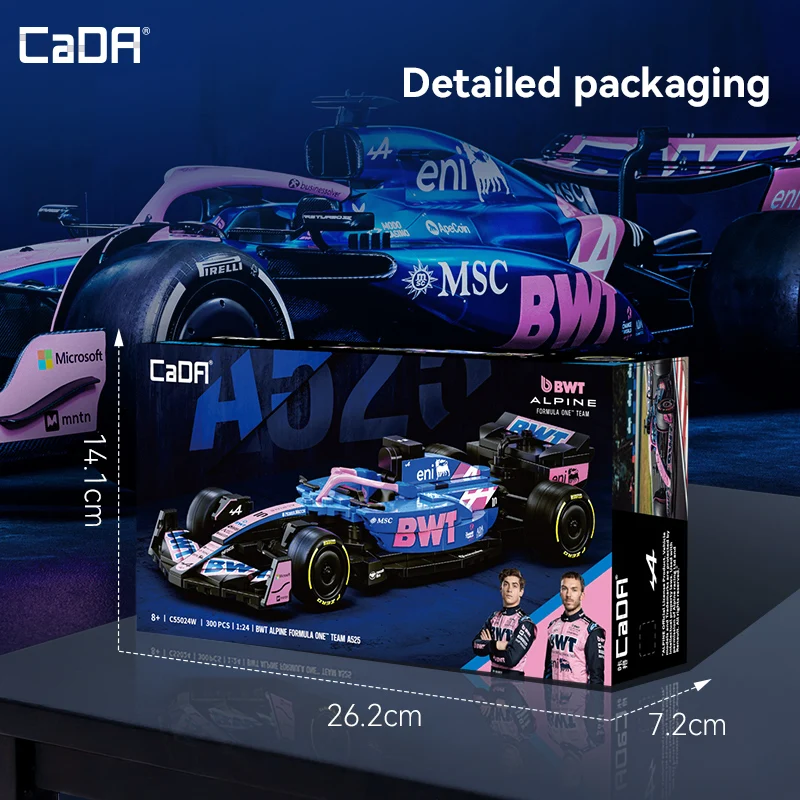 카다 2025 알파인 F1 A525 F1 레이싱카 넘버 43 스포츠카 빌딩 블록 시티카 브릭 장난감 휴일 선물