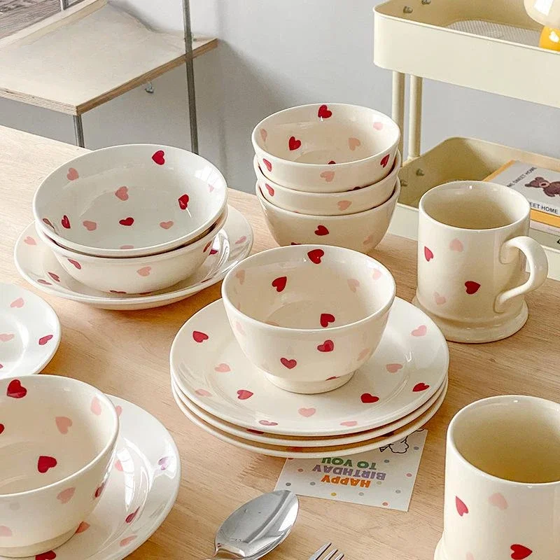 Nordic Dinner Plate Household Ceramic Cutlery Bowl Plate Cup Kitchen Supplies