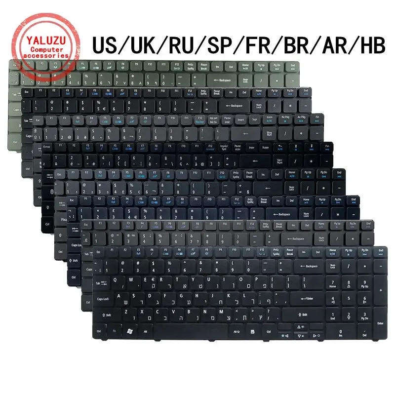 Teclado de Laptop para Acer Aspire us uk ru sp fr br ar hb para E1531 E1-531g E1-571 E1-571g E732 E732z E732zg P253 Novo