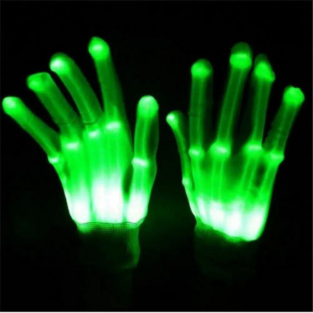 

Neon LED Gloves Adult Kids Stage Costume Luminous Party Supplies Funny Light Props Halloween