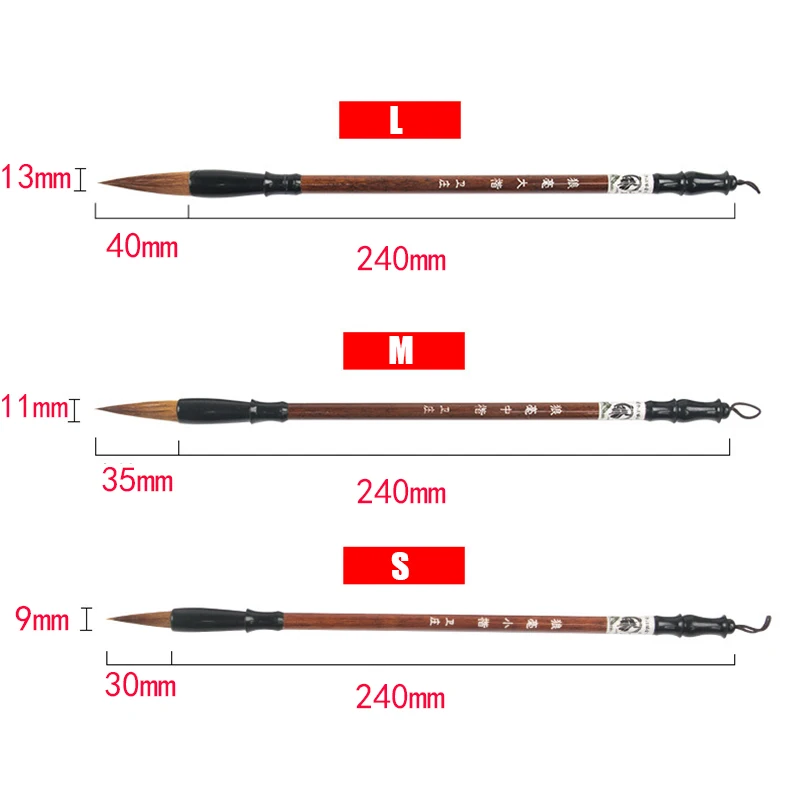 Calligraphy brush 3pcs/set Chinese Calligraphy Brushes Pen For Woolen And Weasel Hair Writing Brush Fit For Student School calligraphy brush