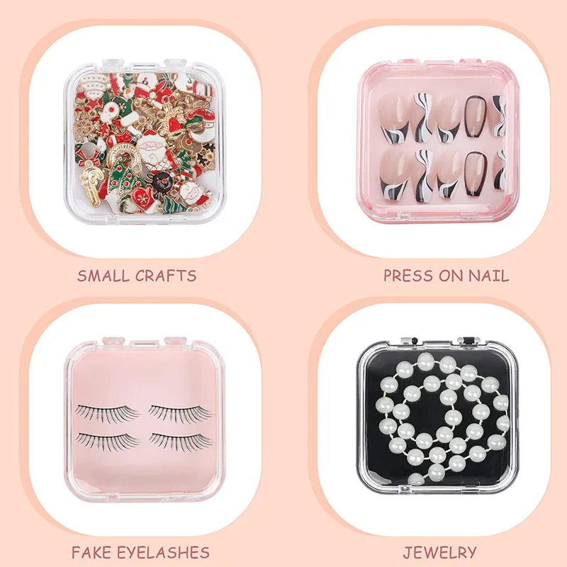 Press On Nail Packaging Boxes Double Sided Adhesive Nail Tape Acrylic Press On Storage Box 4 Colors 20pcs For fake nails false nails