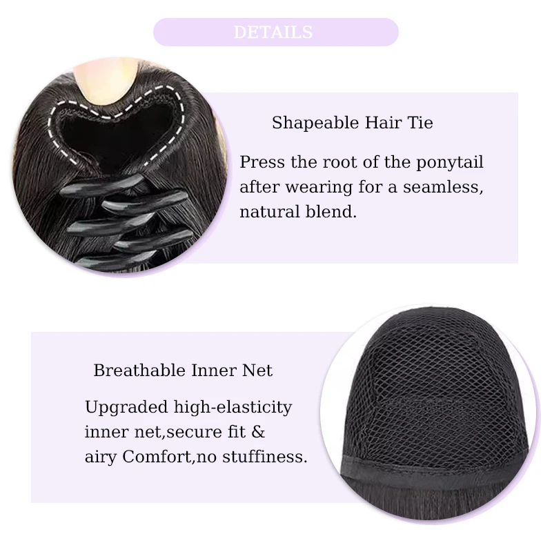 Synthetic Hair Ponytail Extensions Wig Natural Wave Claw Clip Ponytail Hairpiece High Layered Ponytail for Women Daily Party Use