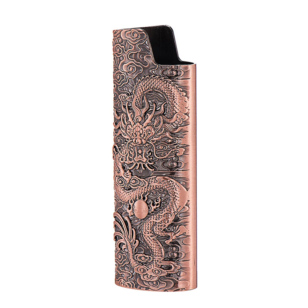 Exquisite 3D Embossed Dragon Metal Lighter Case