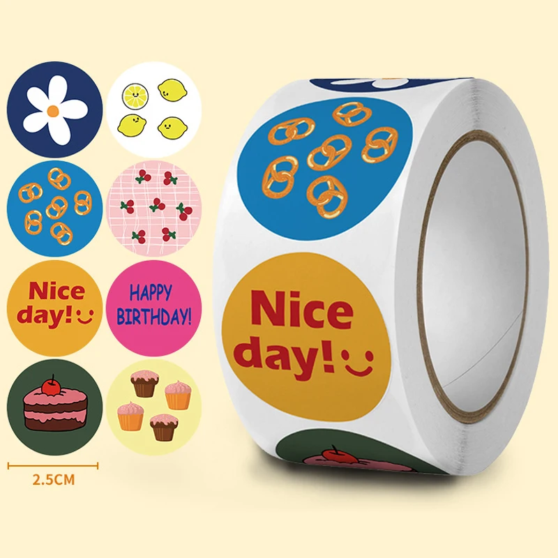 500pcs Round Cartoon Toys Animal Stickers for Kids Teacher Reward Encourage Sticker Envelope Sealing Labels Stationery Stickers