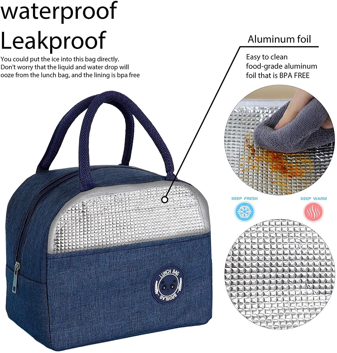 Portable Thermal Lunch bag Food Picnic Cooler Canvas for Women Bags Lunch Box Bags Picnic Handbag Insulated Small food cooling
