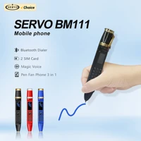 SERVO BM111 Pen Style Mobile Phone Mini Fan Dual SIM Standby Magic Voice FM Radio Bluetooth Dialer 2G GSM 3-in-1 Pen Fan Phones 1