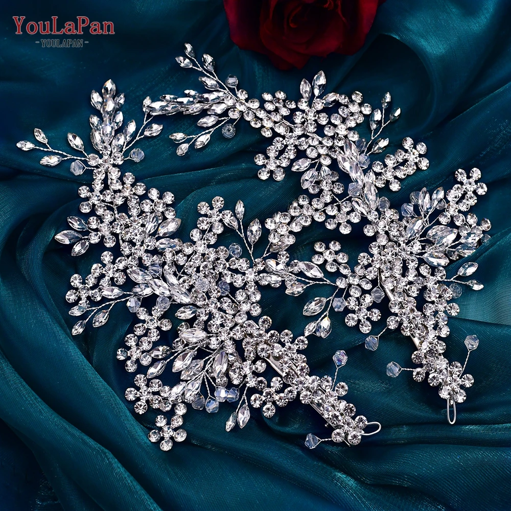 TOPQUEEN Luxury Crystal Wedding Hair Jewelry Bridal Hair Accessories Vine Women Tiara Rhinestone Bridal Headband HP253-S