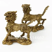 3 Inch Brass Feng Shui Pair TENGYUN CHILIN / chi lin M1186 2