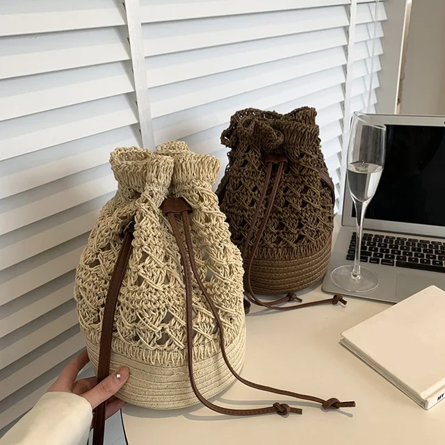 Sac à Dos Paille Cuir Blanc - La Boutique Bohème
