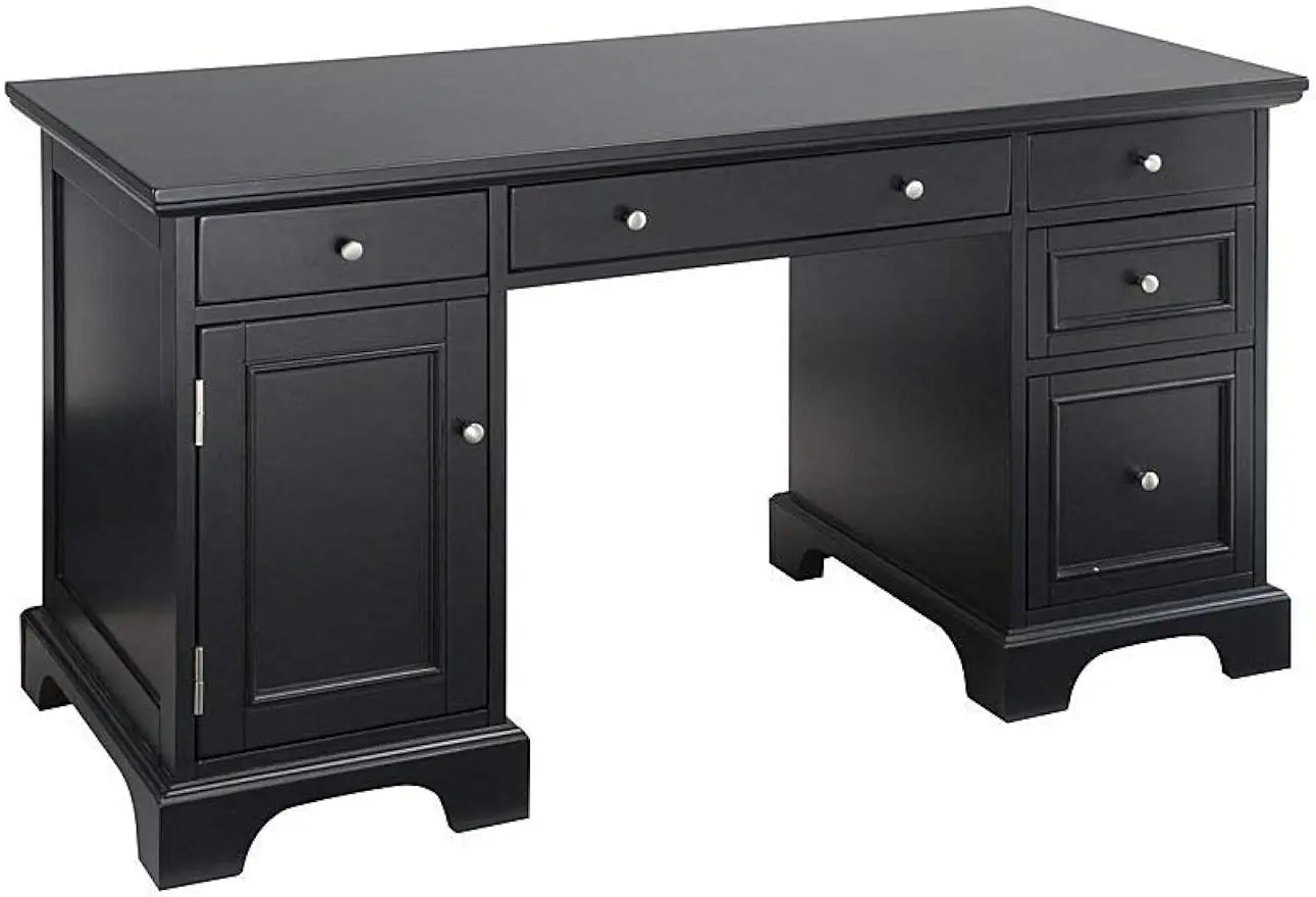 

Black Pedestal Desk By Home Styles