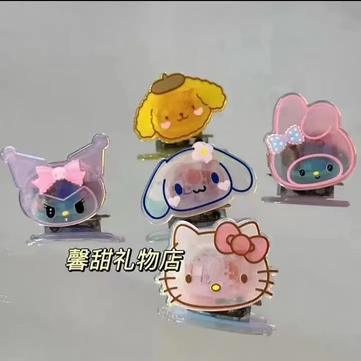 

Kawaii Sanrio Hello Kitty Luminous Hair Clips Cinnamoroll Kuromi Anime Girls Bb Clips Hairpin My Melody Cartoon Hair Accessories