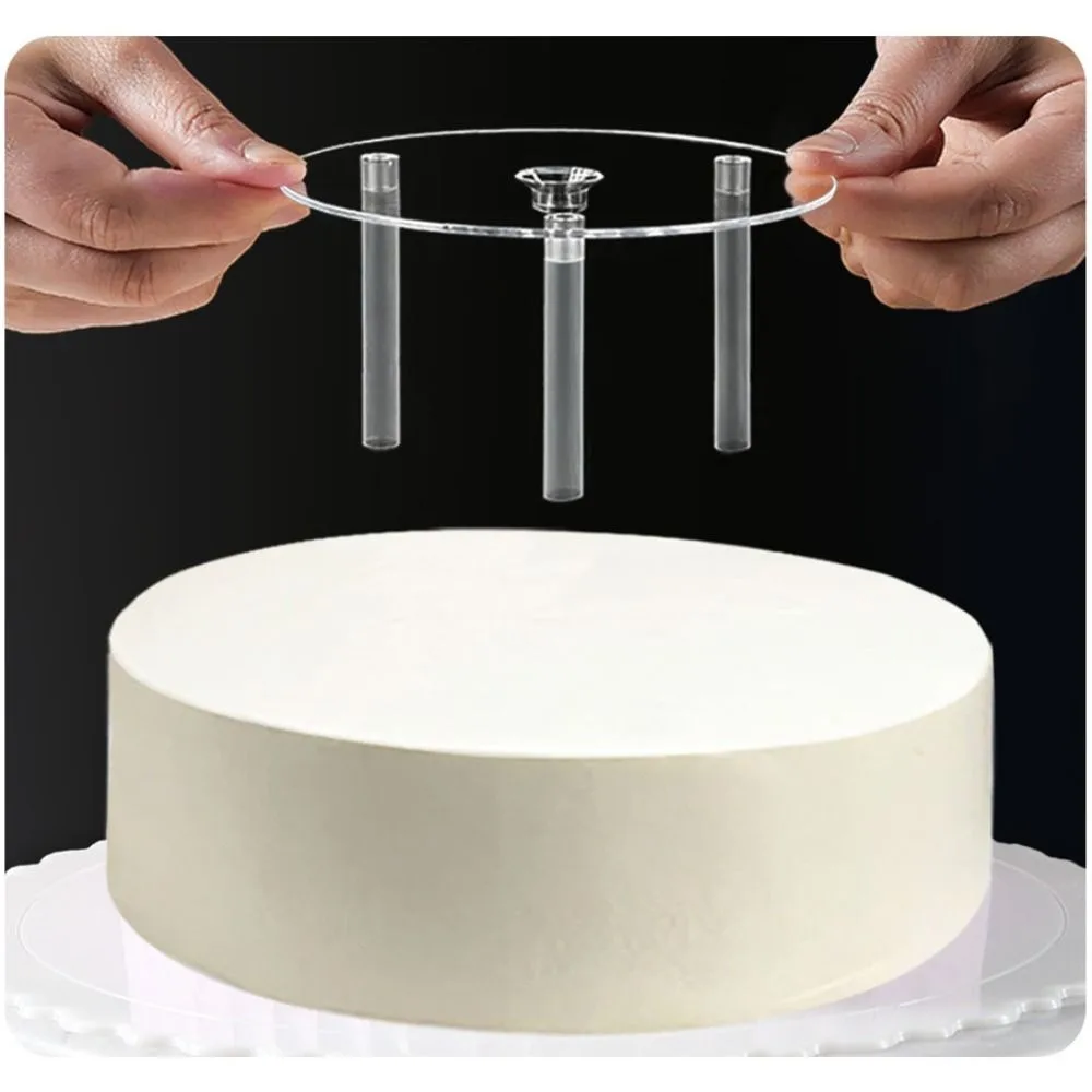 Transparent Multi-layer Cake Stand Cake Stands Support DIY Decor Round Board Plastic Straw Frame Tier Support Cake Stand Dessert Stand