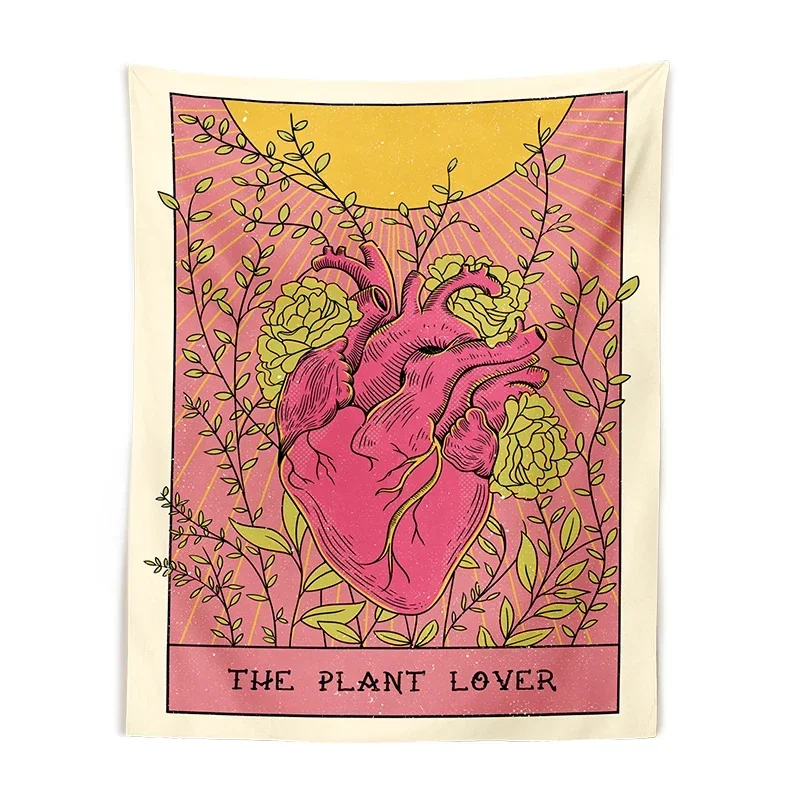 Tarot Tapestry Wall Hanging Witchcraft Boho Tapestry Decoration Plant Lover Hippie Mattress Dorm
