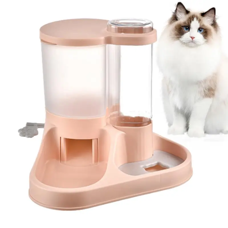 

Automatic Feeder And Water Dispenser Kit For Pets Transparent 2 In 1 Food And Water Feeder Siphon Feeding Tool For Dogs Cats And