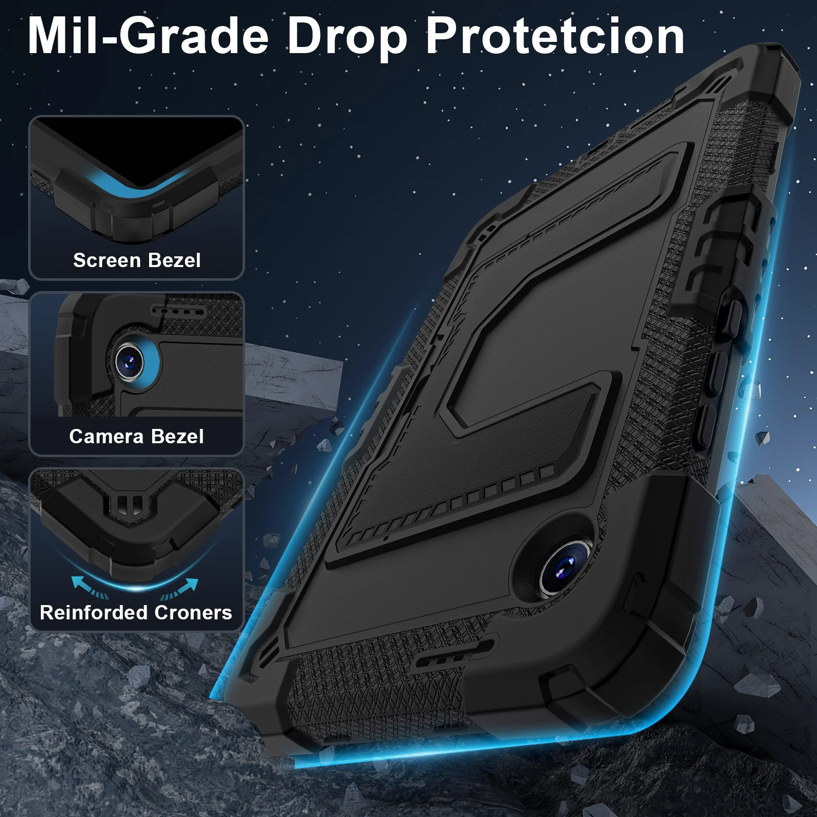 Enhanced Rugged Armor Stand Tablet Cover, 8.7 Inch