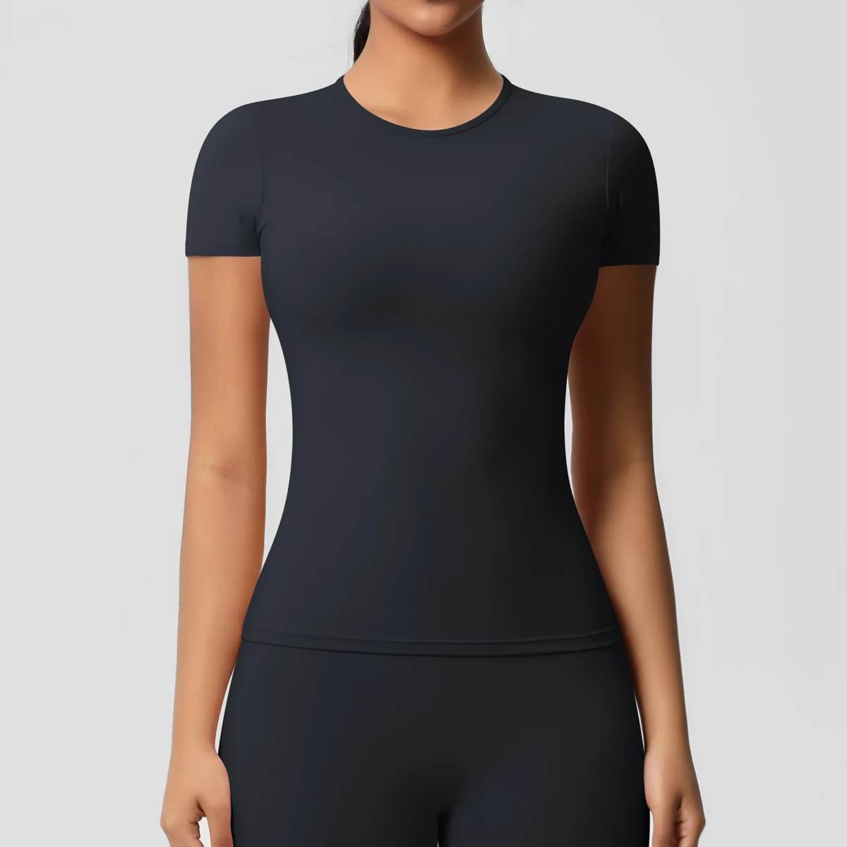 High Elastic Dry Fit Sports Top - Womens Breathable Gym T-Shirt