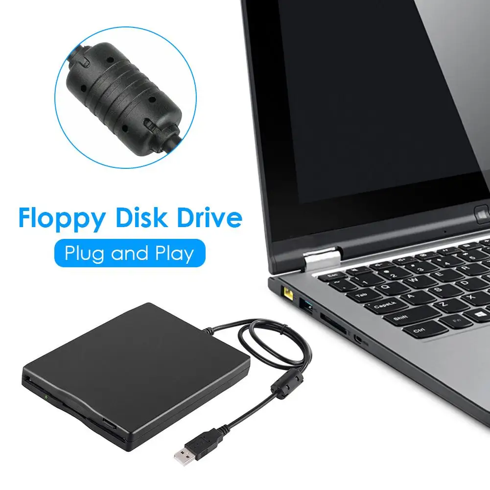 Unidad de disquete externa portable con USB de 3.5 pulgadas, FDD de 1.44 MB  para PC con Windows 2000, XP, Vista, 7, 8 o 10, o con Mac, no se requiere