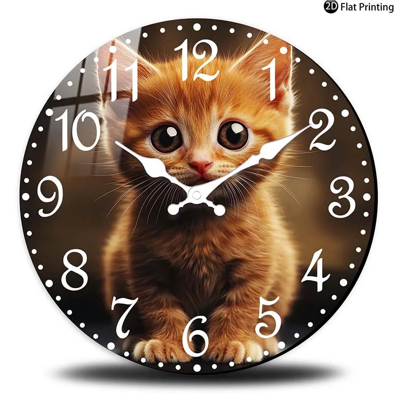 Ahşap Sessiz Duvar Saati sevimli kedi Kuvars Analog Saat Çiftlik Evi, Ev, Ofis Fikri Noel Cadılar Bayramı