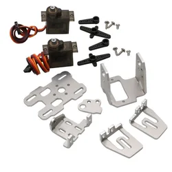 Dual Servo Gimbal Bracket with Camera Pan/Tilt Stand and Steering Gear for RC Drone Head Tracking (With 2pcs servo)