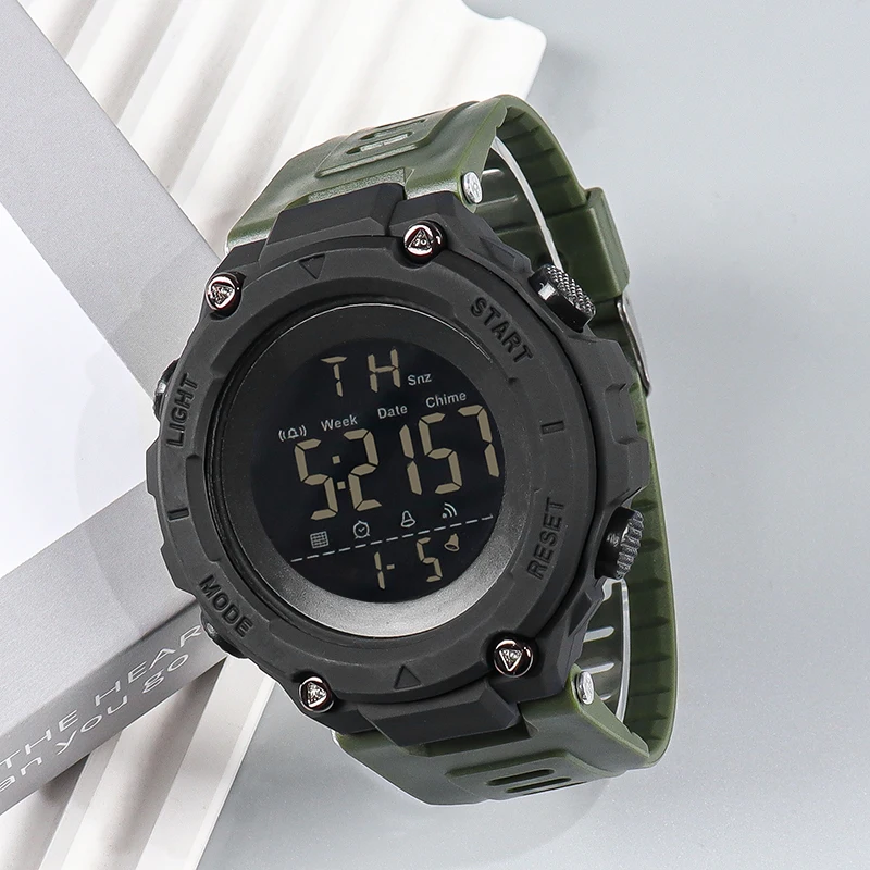 YIKAZE Digital Man Wristwatches Luminous Chronograph Waterproof Sports Wrist Watches Electronic Men's Military Watch Clock