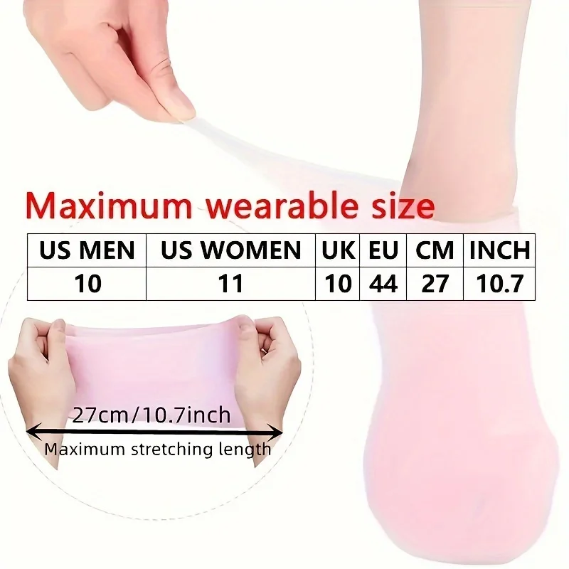 Silicone Moisturizing Foot Socks, 2 Pack, for Dry and Cracked Feet - with...